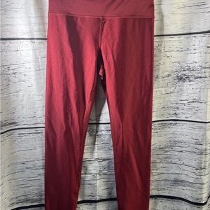 Athleta Elation Shine Tight Leggings Lustre Finish Red Womens Size M E7 Yoga